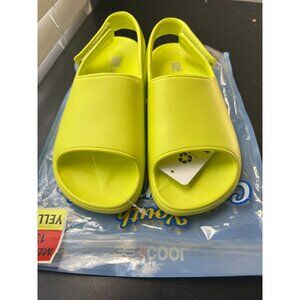 Youth Medium Yellow Slide Sandals With Velcro Strap By Be Cool Medium